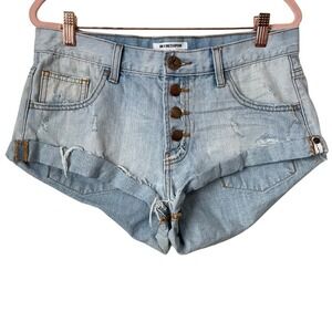 Oneteaspoon Shorts Womens Size 27 Bandits Low Rise Relaxed Fit Button Fly Denim
